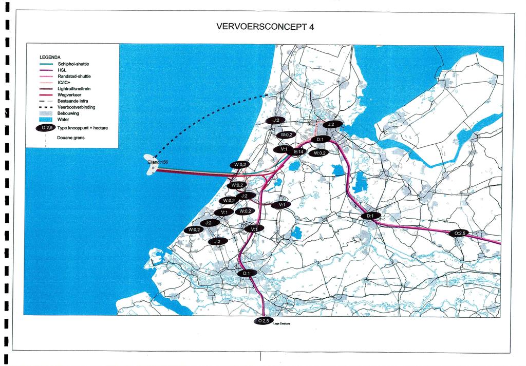 VERVOERSCONCEPT 4 / LEGENDA Schiphol-shutfle HSL 7 Randstad-shuttle -*-** aeemwm C/C+ Lightrail/sneltrein Wegverkeer Bestaande infra