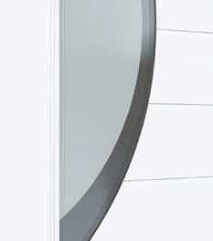 RVS mat 2 Darino 2 vleugelafdekkend deurblad, siergroeven aan weerszijden, glas 'Doha', helder glas met
