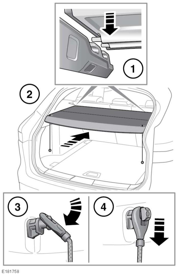 Zet de treklusjes vast in de daarvoor bestemde sleuven, zodat ze niet vast komen te zitten en de bagageafdekking beschadigen. 1.
