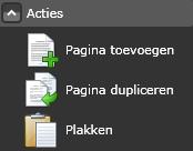 Pagina toevoegen. 3 Wil je een pagina toevoegen klik dan op een van de pagina s aan de linkerzijde. Klik vervolgens aan de rechterzijde van het scherm bij Acties op Pagina toevoegen.