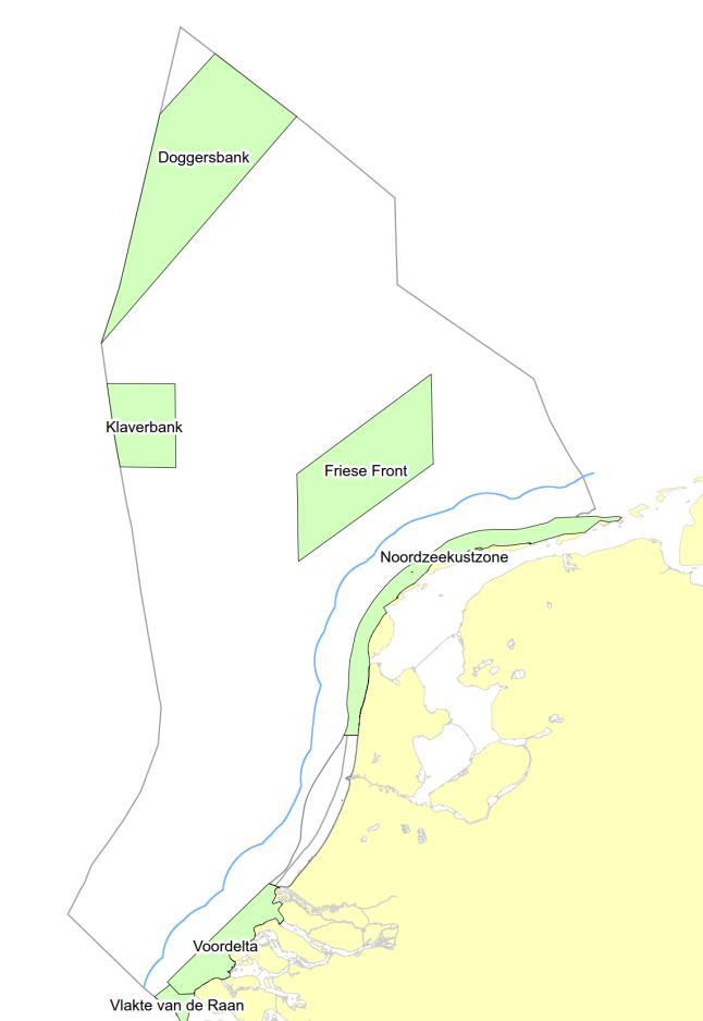 Huidige milieusituatie en autonome ontwikkeling Figuur 4.1 Natura 2000-gebieden in de Noordzee (Bron: www.noordzeeloket.