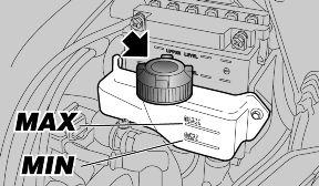 CAUTION LET OP WAIT FOR THE ENGINE TO COOL DOWN BEFORE CHECKING OR TOP- PING-UP THE COOLANT LEVEL.