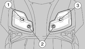 Place the vehicle on the stand. NOTE BEFORE REPLACING A BULB CHECK THE FUSES GEREINIGD WORDEN MET ALCO- HOLOM BESCHADIGINGEN TE VER- MIJDEN. FORCEER DE ELEKTRI- SCHE KABELS NIET.