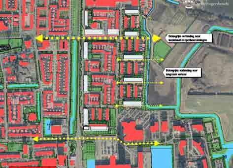 Belangrijke verbinding woonbuurt met winkelcentrum Zuiderpassage Belangrijke verbinding voor langzaam verkeer De as in het verlengde van de Zuiderparkweg / Hildebrandstraat krijgt in deze