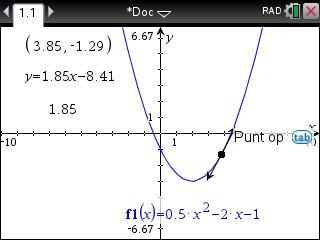 Helling, richtingscoëfficiënt van raaklijn De richtingscoëfficiënt van de raaklijn van de grafiek van met x A = 5 kun je op meerdere manieren krijgen.