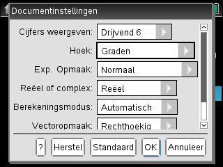 Het gebruik van Ans en lettergeheugens De toets Ý In deze paragraaf is de hoekinstelling bij de algemene instelling op graden gezet.