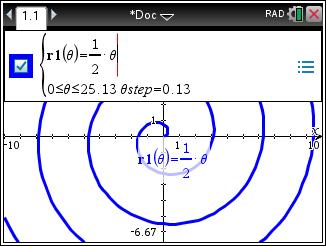 Grafieken plotten Om de grafiek van de poolvergelijking r = 1 θ met θ op [0, 8π] te plotten ga je als volgt te werk.