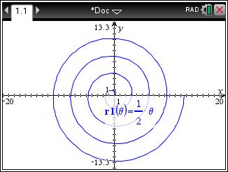 o Geef het domein voor θ, je kunt hier dus 8π als bovengrens invoeren. Let op de hoekmaat, bij dit soort grafieken (bijna) altijd radialen.