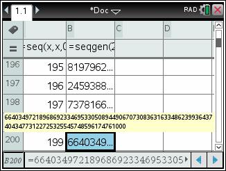 Invoeren van een recursieve formule in L&S De recursieve formule u n = u n 1 + 3 u n met u 0 =1 en u 1 = voer je als volgt in. Open een nieuw Lijsten & Spreadsheetscherm.