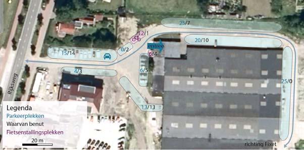 Figuur 4.1: Parkeerbehoefte en parkeeraanbod Het aanbod van parkeerplaatsen rondom Kartworld is 108. Deze parkeerplaatsen worden naast Kartworld ook benut door de overige functies in het gebied.