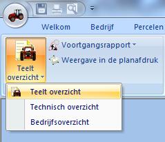 perceel - Selectie van de percelen die op het overzicht moeten komen - Keuze voor de periode waarop het overzicht betrekking heeft - Keuze tussen uitgevoerde en/of geplande bewerkingen En daarna