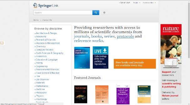 Databank Springer Link Springer Link is a database with its own search functionalities. The content is partly in Dutch, partly in English. The articles and e-books are available in full text.