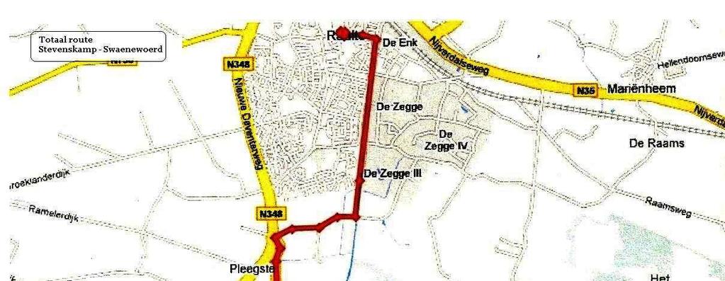 Stevenskamp (Stevenskamp 1 Heeten) 7,7 km Swaenewoerd (Zwanenwoerd 1 Raalte) 1. Vertrek Stevenskamp (terrein af rechts) 2. Weseperweg volgen (Heeten uit) 3.