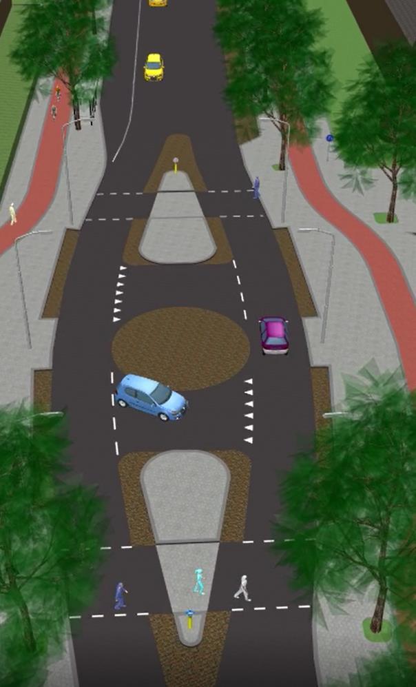 Effect op verkeersveiligheid De verkeersveiligheid neemt toe door: Het verwijderen van de solitair geregelde voetgangersoversteekplaats in combinatie met het realiseren van een brede middengeleider