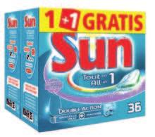 vaatwastabletten of gels Sun All in One extra ontvettend 40 doseringen, All in One Expert Protect 36