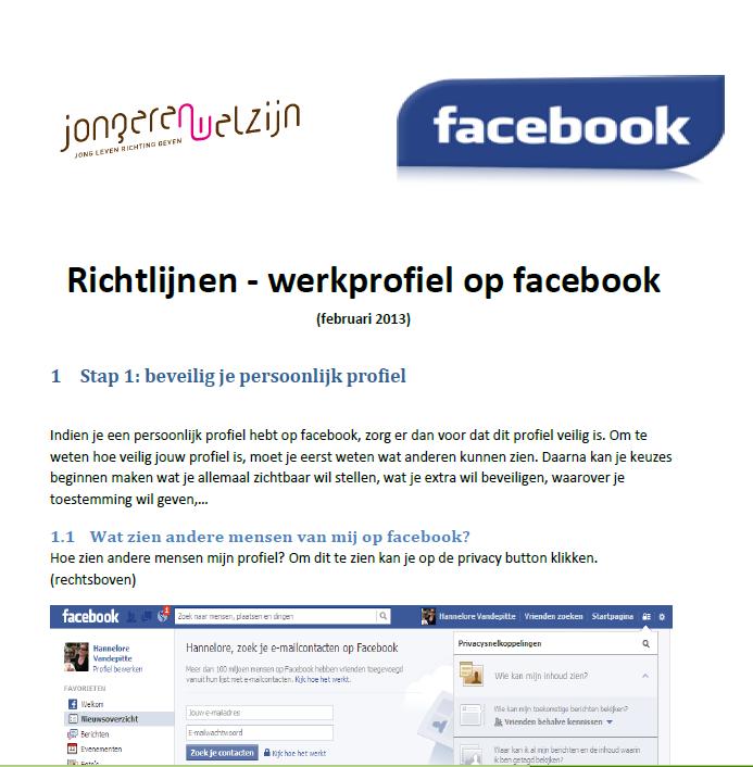 Facebookprofiel beroepsprofiel of privéprofiel http://www.sociaal-werk-netwerkt-online.