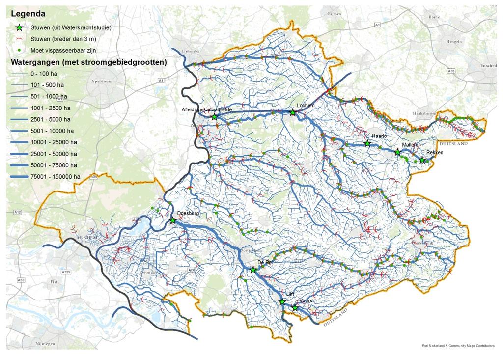 Samenvattend Grotere waterkrachtcentrales: Voor locaties in de Oude IJssel (4 stuwen) en locatie stuw Afleidingskanaal van de Berkel in Eefde kan het waterschap voor initiatieven die passen binnen de