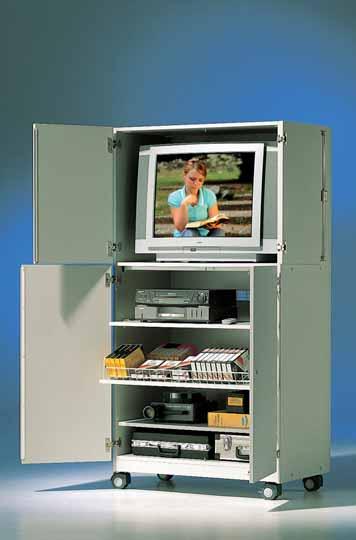 De afbeelding toont model TV 220 R VKB, decor Grijs 20, frame RAL 7035 Lichtgrijs Model TV 220 R Buitenmaten, B/H/D: 108,5 x 184 x 70 cm TV-gedeelte binnen, B/H/D: 92,2 x 67 x 53 cm Stabiel stalen