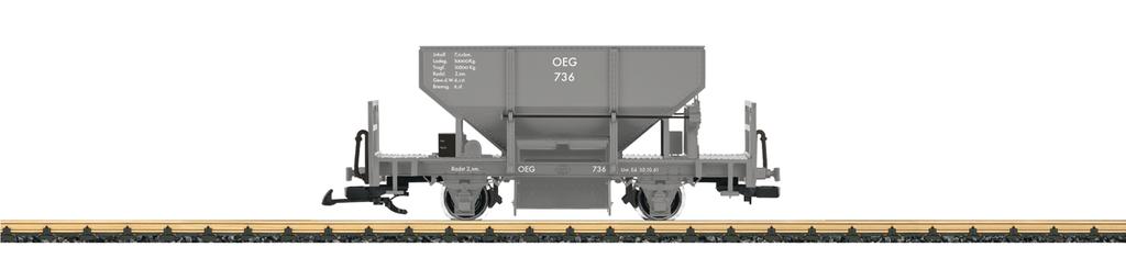 OEG 3G 43411 OEG ballastwagen Model van een ballastwagen van de OEG. Natuurgetrouwe kleurstelling en opschrift uit tijdperk III. Loskleppen aan de zijkant kunnen open.