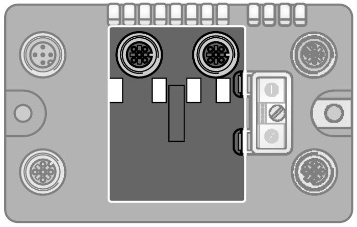 6914218 Pinbezetting (M12, D-gecodeerd) Connector /S2500 RFID Channels verbindingskabel (voorbeeld):