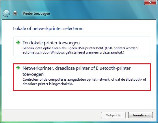 4.4.7. Onder Windows Vista: toegang tot de gedeelde printer Op de computers die gebruik gaan maken van de gedeelde printer: 1. Klik op Start/Configuratiescherm. 2.