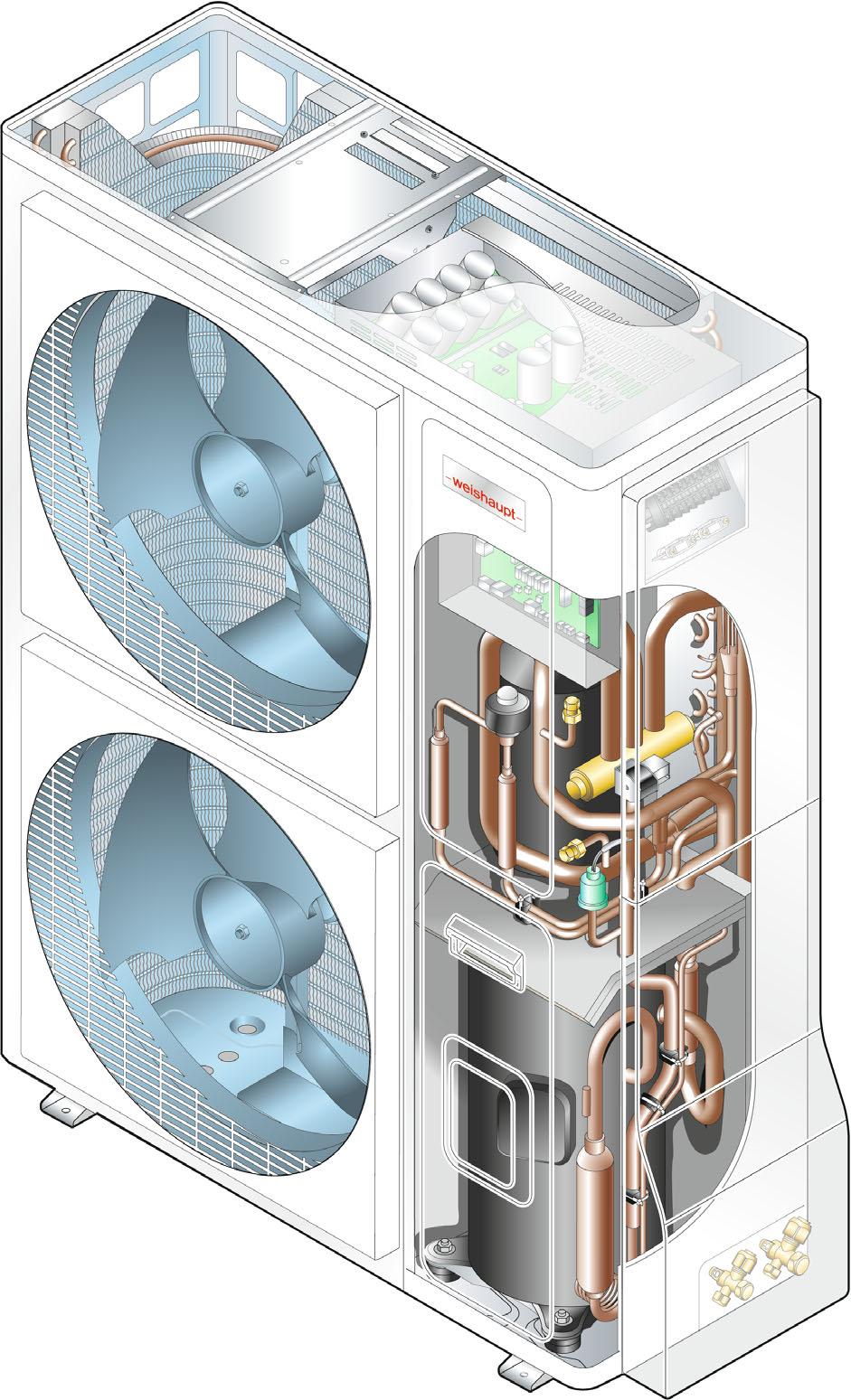 Silent Mode voor extrastille werking Professionele elektrische aansluiting Trekontlasting voor meer veiligheid Hoogwaardige aansluitklemmen 2-draads-verbinding naar de binnenunit (12V databus)