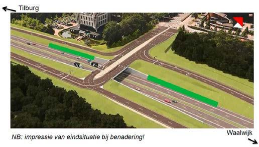 Ter hoogte van Bevrijdingsweg (Waalwijk) De voorbereidingen voor de bouw van het viaduct hier zijn gestart.