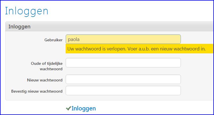 Klik dus eerst op deze link naar het inlogscherm. Bovenin verschijnt de melding Uw wachtwoord is verstuurd.