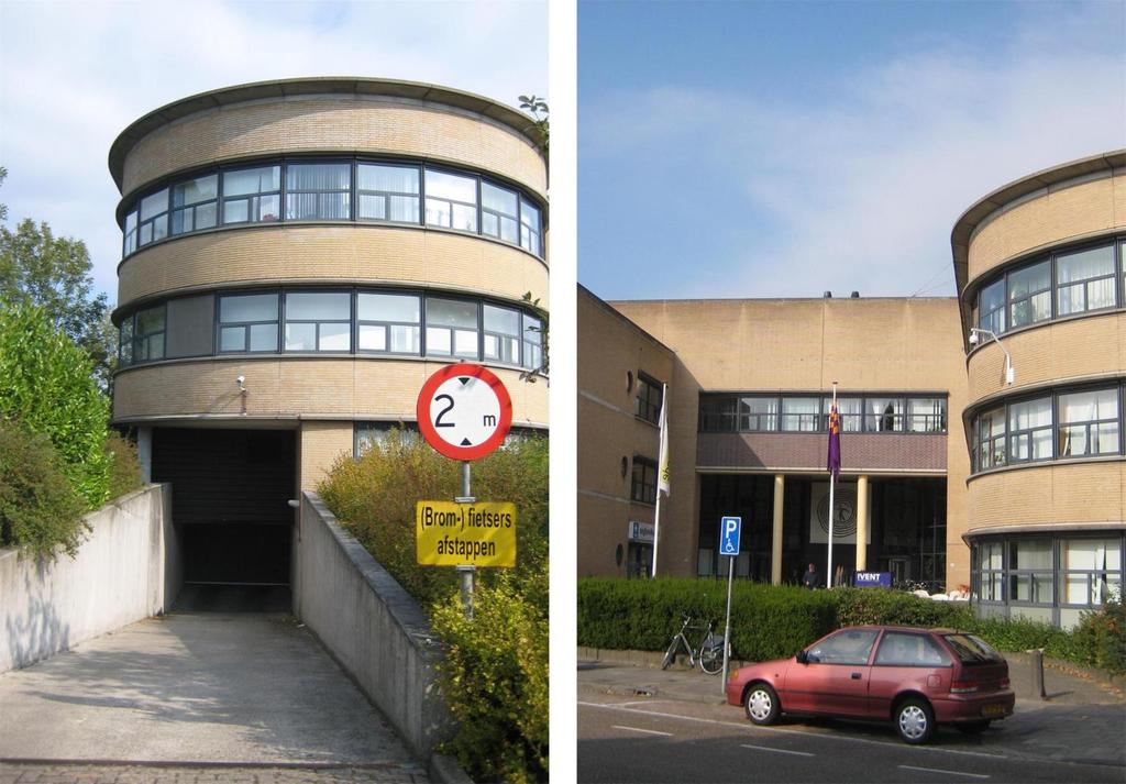 Het kantoorgebouw aan de Madame Curielaan, bestaande uit een begane grond