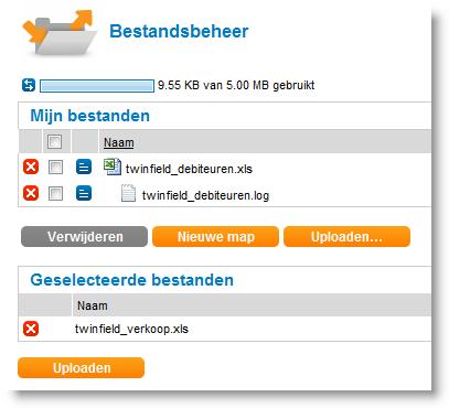 5. Kies nogmaals Uploaden om nu echt het bestand te uploaden 6.