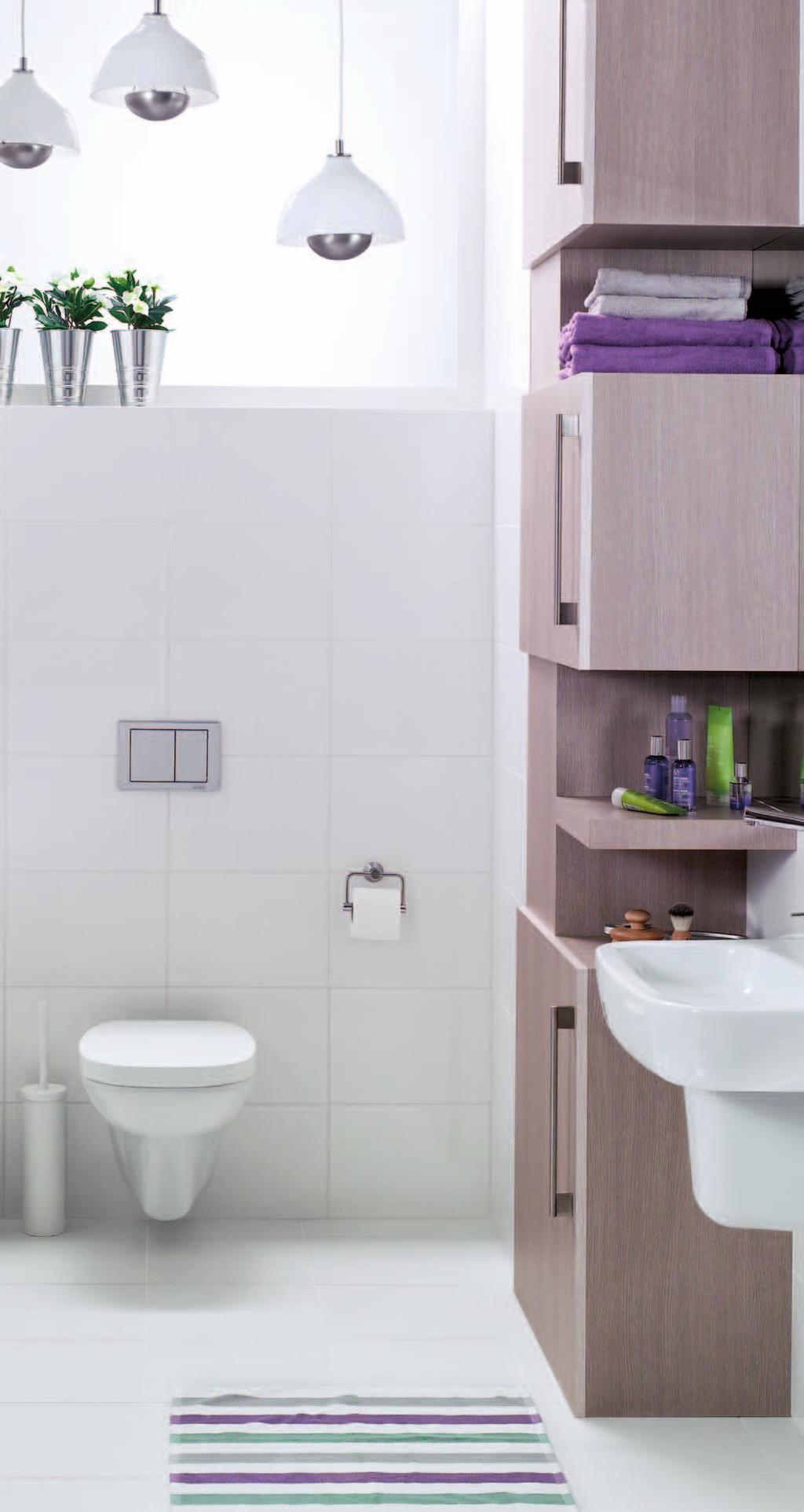 Sanitair van SaniNobel In badkamer en toilet is gekozen voor de badkamerserie van SaniNobel, een serie met kwaliteit en functionaliteit als