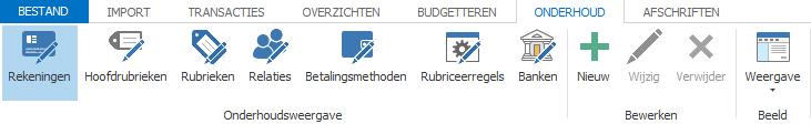 11 Onderhoud In dit hoofdstuk leest u onder andere hoe u de basisgegevens (rekeningen, rubrieken, relaties, etc.) kunt invoeren en aanpassen in Cashflow. 11.