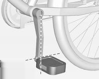 Het pedaal van de linker crank moet horizontaal staan. De voorste fiets moet met het voorwiel naar links staan.