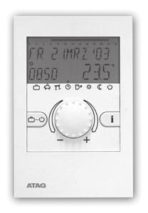 aansluiten optionele buitenvoeler ARZ55, eventueel met ruimte-invloed Type Prijs ( ) WiZe WiZe Digitale modulerende klokthermostaat met LCD beeldscherm 201,80 ATAG WiZe kan aangesloten worden op de