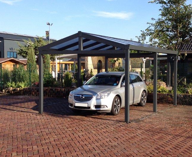 255,00 Populaire stijlen comfortopties: Robuust & stijlvol Verlichting Zadeldak carport enkel Zadeldak carport dubbel Een Zadeldak carport enkel 3 standaard kleuren: wit (RAL 9016),