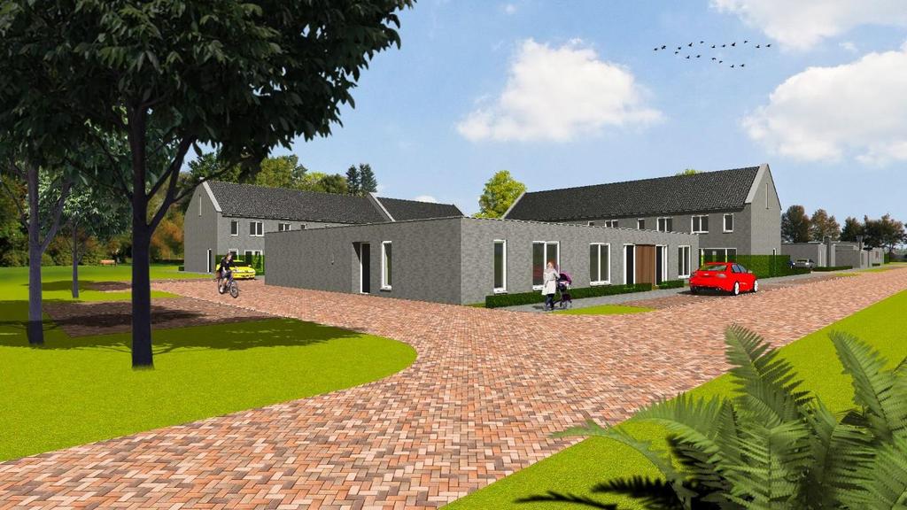 Mogelijke uitwerking bungalows Omdat de rijwoningen reeds allemaal zijn gereserveerd, worden in deze