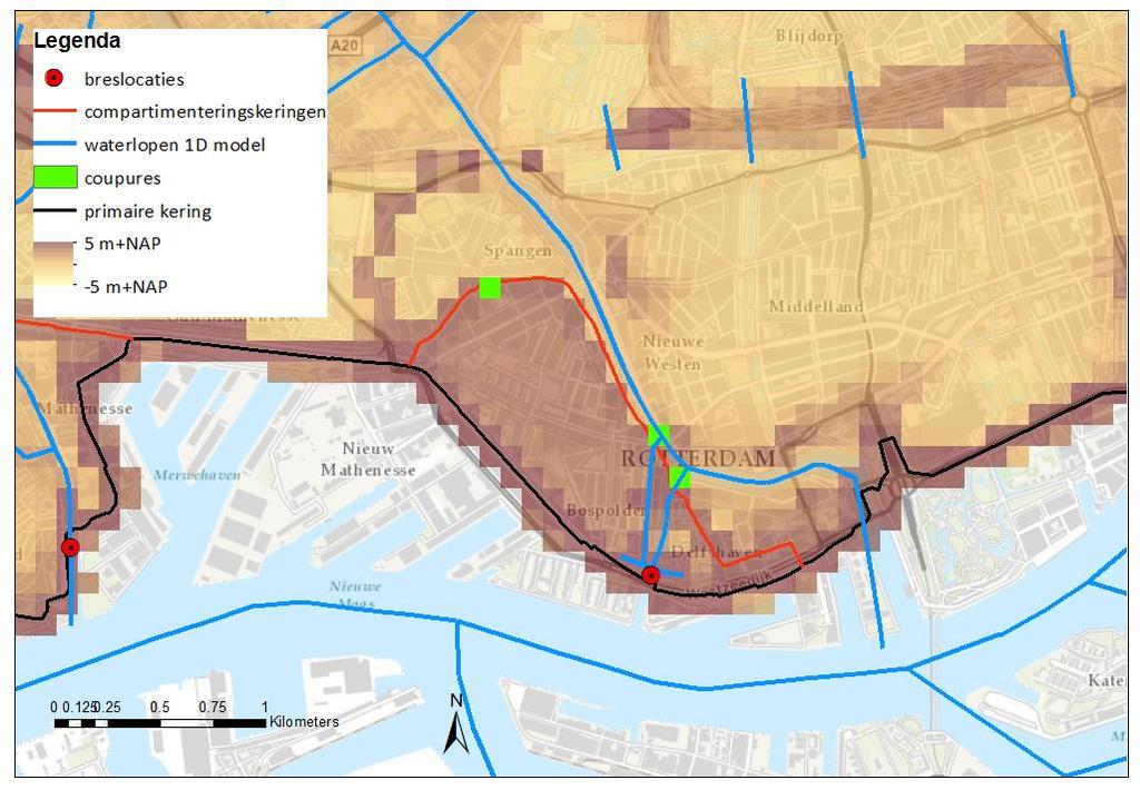 2.2.3 Compartimenteringskering 3: Rotterdam-Delfshaven Compartiment 3 is een relatief hoog gelegen compartiment (3 3,5 m+nap).