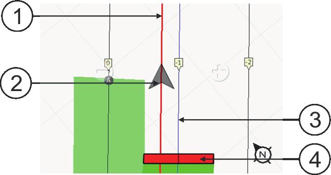 I I - TRACK-Leader Verschuiving apparaat Deze parameter kunt u gebruiken om verschuivingen van de werkbreedte naar links of rechts in te stellen.