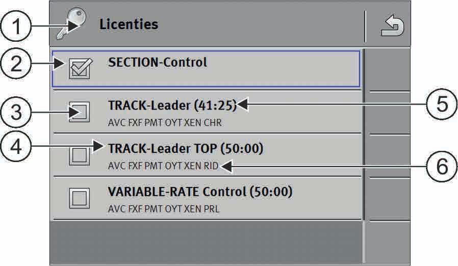 I Terminal TOUCH800 3. Om een plug-in te activeren of te deactiveren, raakt u hem aan. Een plug-in is geactiveerd wanneer een vinkje voor de naam verschijnt. 4. Start de terminal opnieuw. 7.