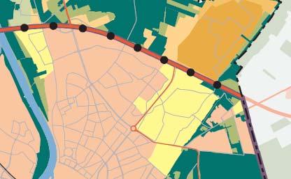 Afbeelding 6: Uitsnede POL kaart Perspectieven (actualisatie 2011) Perspectief 8, de stedelijke ontwikkelingszone, omvat landbouwgebieden tussen het bestaande stedelijk gebied en de grens stedelijke