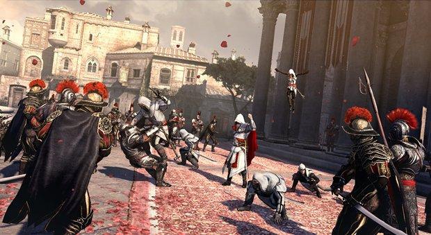 De pauselijke lijfwacht. In het spel Assassins Creed: Brotherhood, maakt de speler voor het eerst kennis met de pauselijke wacht.