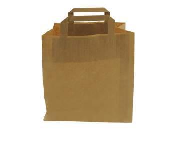 Shoppingbag zonder handvat Code LxBxS Omschrijving Vpe. # per pallet 50049 - ZP00211 400x315x155 mm Papieren SOS blokbodem bruine kraft 80gr. 250 ex. 6000 ex.