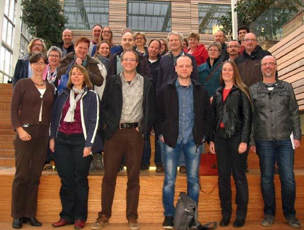 Groepsfoto van de leden van de werkgroep Nematoden tijdens de najaarsbijeenkomst bij de CAH in Dronten.