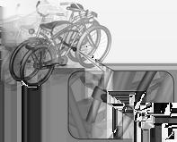 Fietsen plaatsen met bevestigingsbeugels en spanbanden zoals beschreven voor de eerste fiets. Bevestigingsbeugels evenwijdig aan elkaar bevestigen.