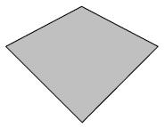 oppervlakte hokjes. b hokjes. 7 a 3,7 = 7,4 dm b 5 : =,5 dm a b cm ; cm In de verdeling zie je dat het grijze gedeelte bestaat uit 4 van de 8 trapezia. Dus de helft is grijs.