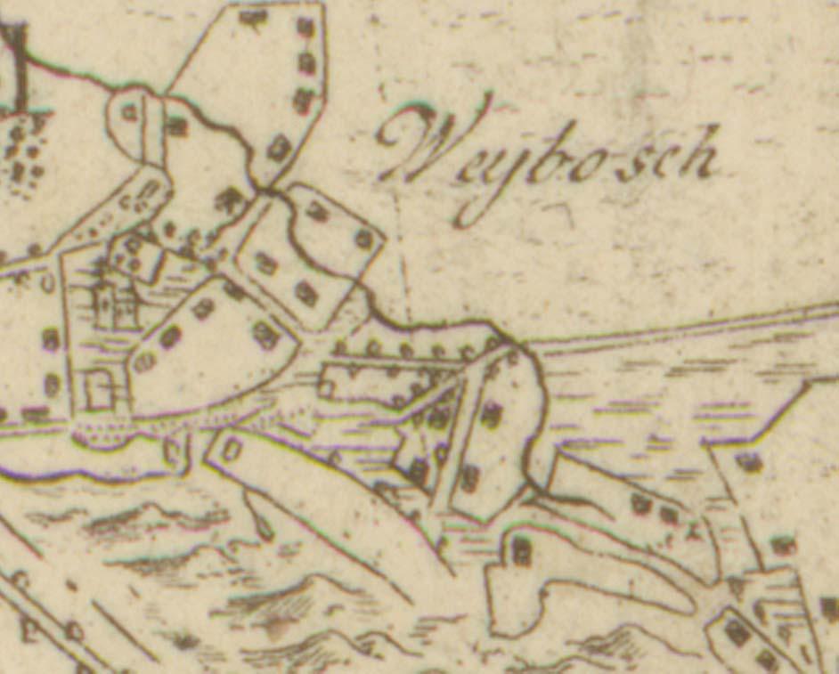 Figuur 6: Uitsnede uit de kaart van Hendrik Verhees uit de 18 e eeuw.