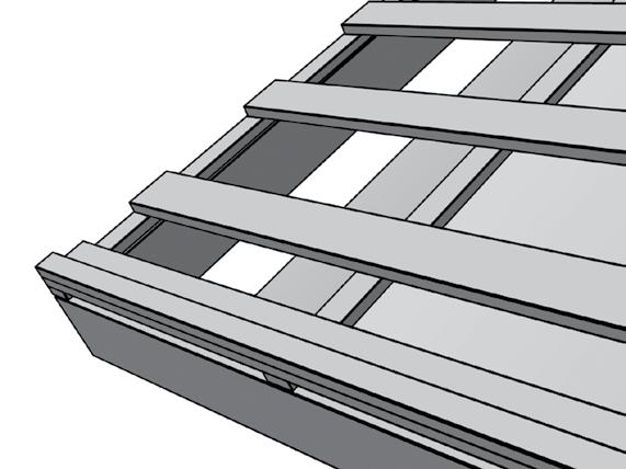 22x50 mm) op de onderste panlat. Een correcte uitlijning van de lat krijgt u bijv. door met behulp van een spatlijn een rechte lijn langs de dakvoet te trekken.