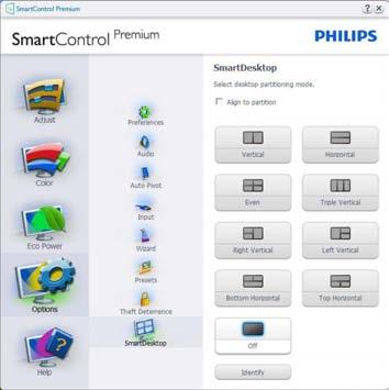 3. Beeldoptimalisatie 3.4 SmartDesktop-gids SmartDesktop SmartDesktop is een onderdeel van SmartControl Premium. Installeer SmartControl Premium en kies SmartDesktop onder Options (Opties).