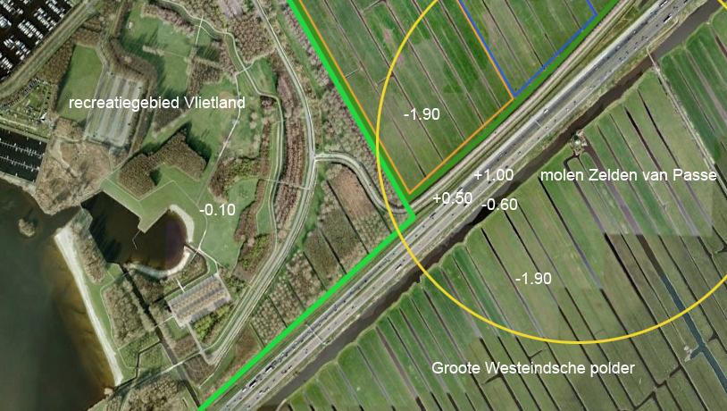 = gronden in pacht Elzahoeve Lichtgroen = contour