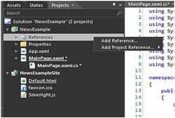FIGUUR 6 Dubbel-klik op de Click handler om de code editor van Expression Blend te activeren. Dit is bekend terrein voor een ontwikkelaar bekend met Visual Studio.